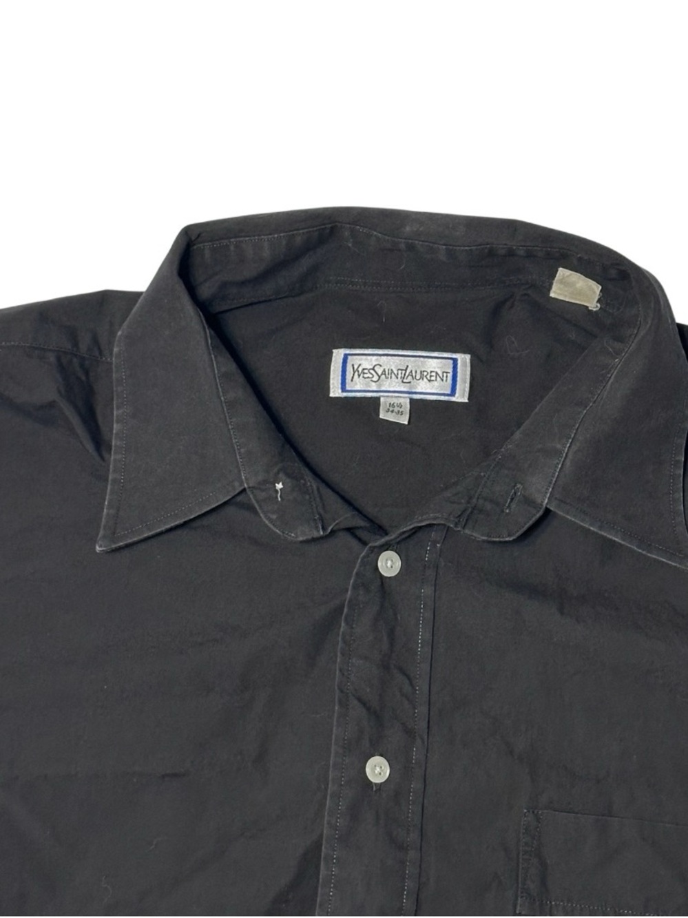 Vintage Men’s Yves Saint Laurent Black Casual Button-Down Shirt